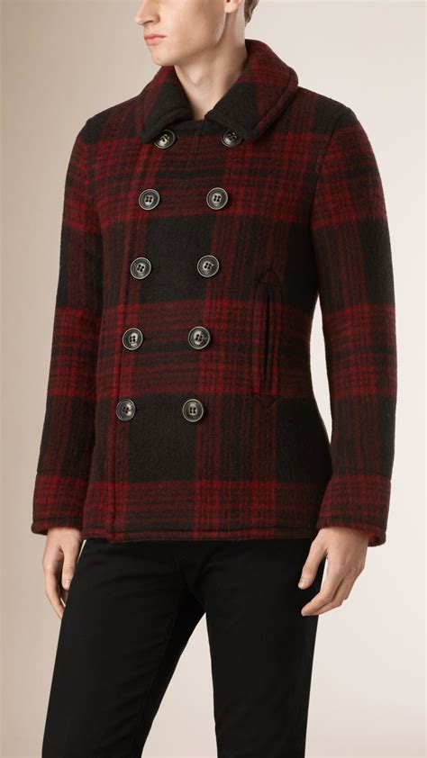 burberry black and red peacoat|burberry men coats sale.